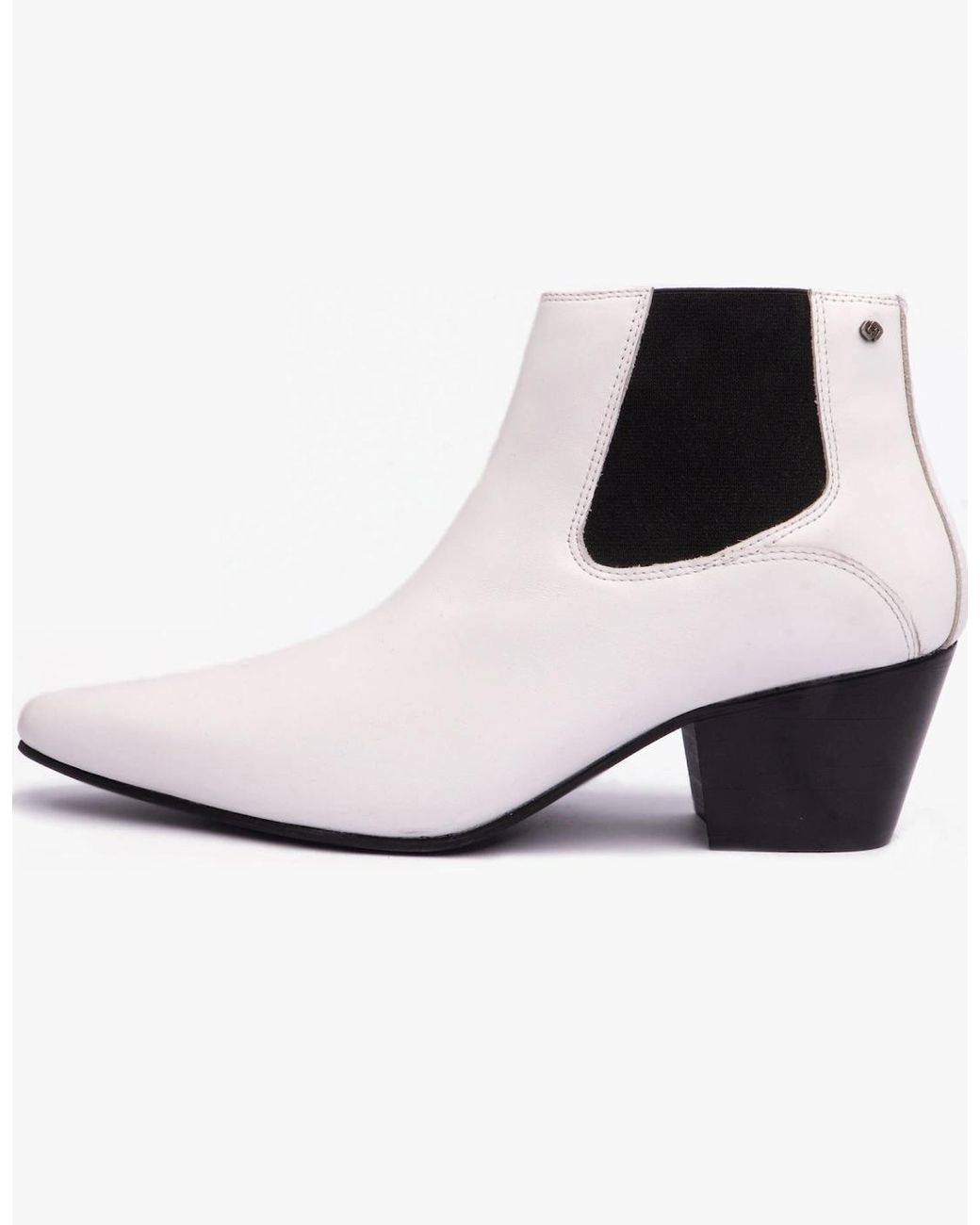 Club Cubano White Mccartney Cuban Heel Boots Leather for men