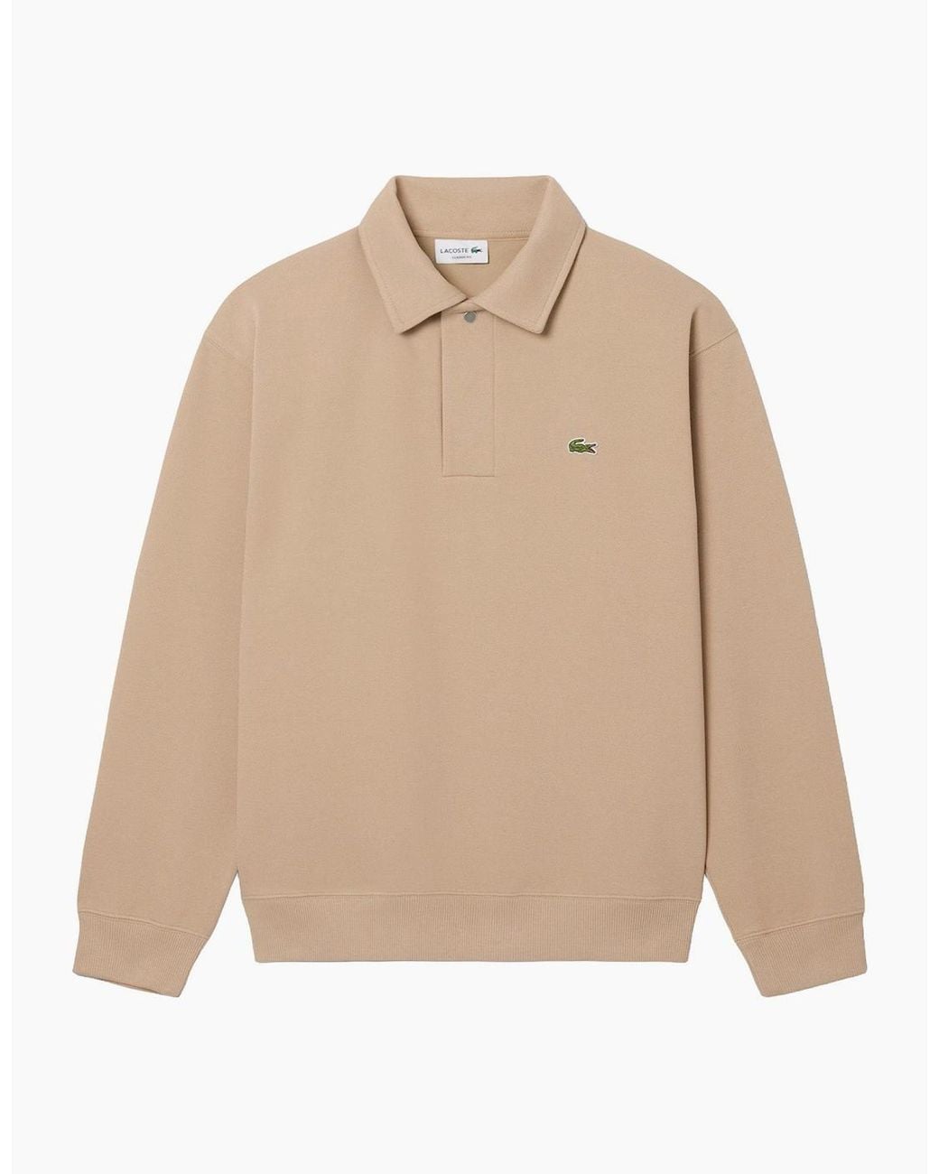 Lacoste Natural Sh9450 Polo Collar Piqué Sweatshirt
