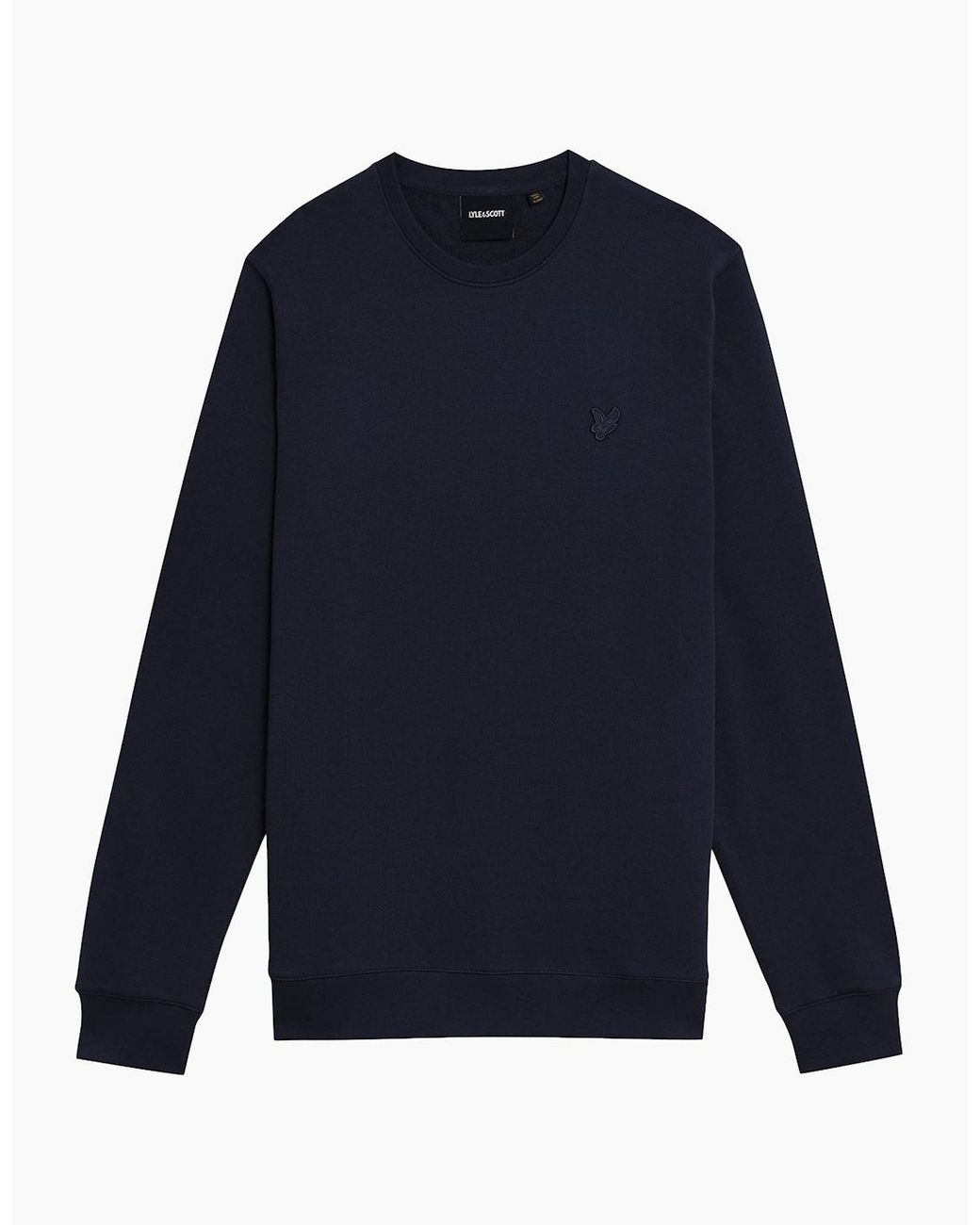 Lyle & Scott Blue Lyle & Scott Tonal Superfine Crew Neck Sweat for men