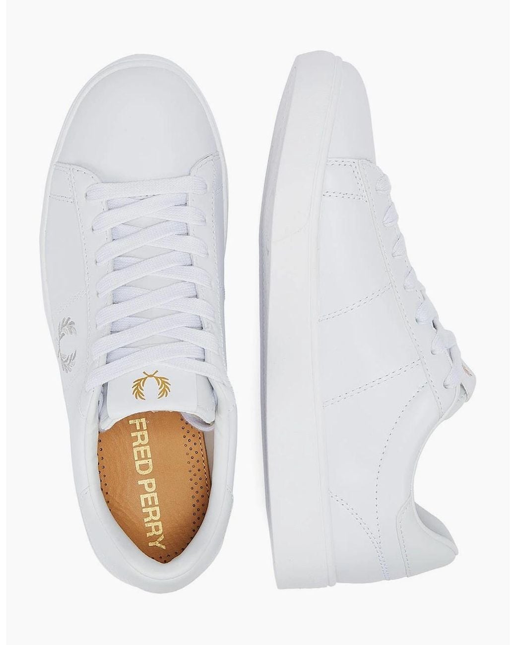Fred Perry White Spencer Leather Trainers for men