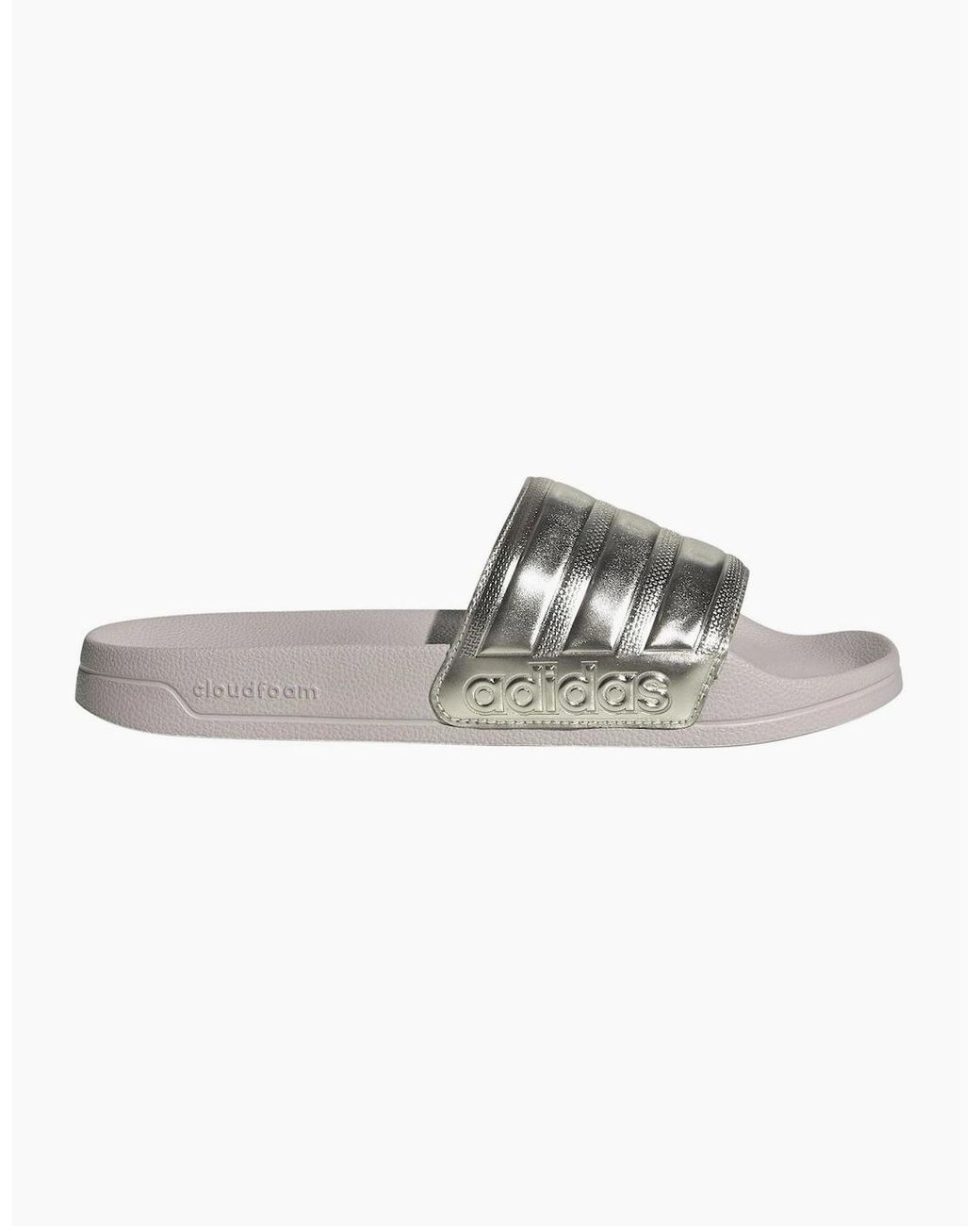 Adidas Metallic Adilette Slides With Three Stripes for men