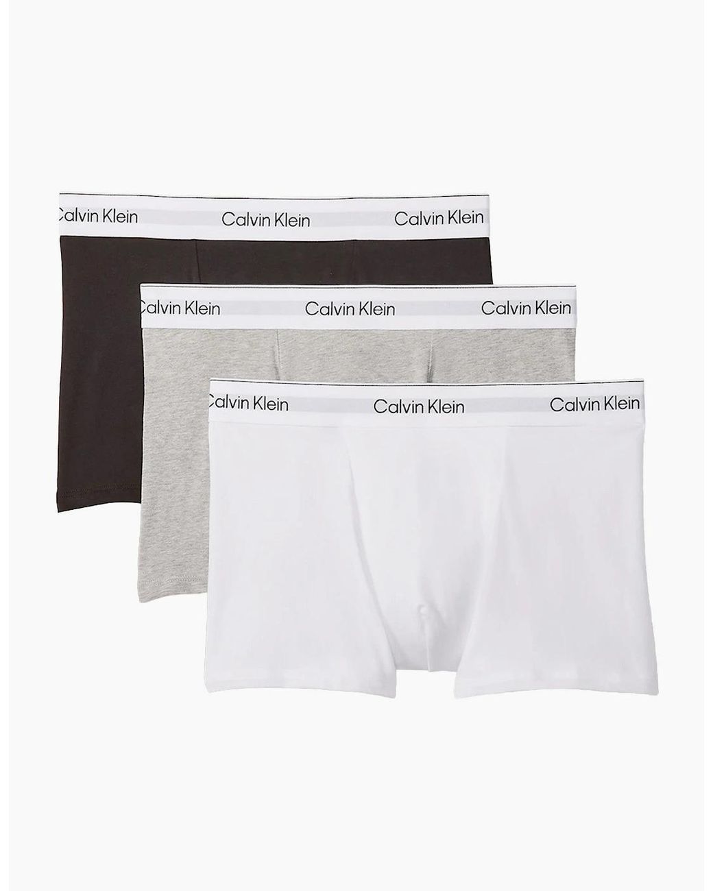 Calvin Klein White 3 Pack Icon Cotton Stretch Relaxed Fit Trunk for men