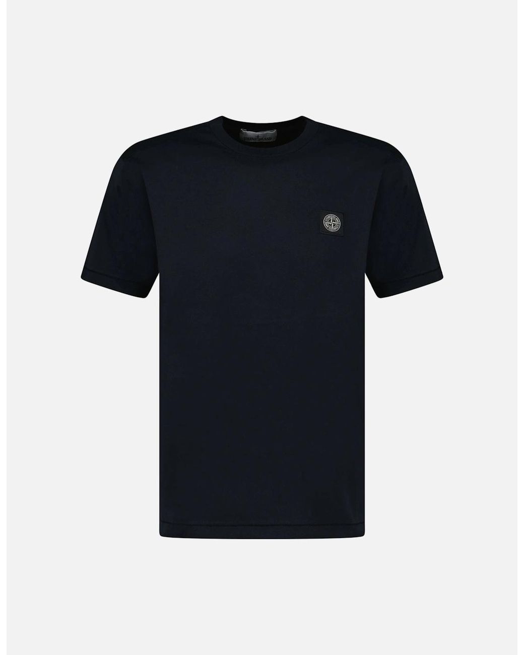 Stone Island Black Compass Logo Patch T-Shirt for men