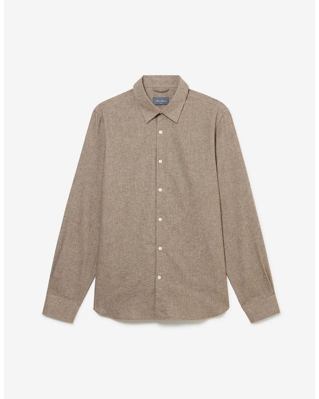 Oliver Sweeney Natural Brushed Cotton Shirt for men
