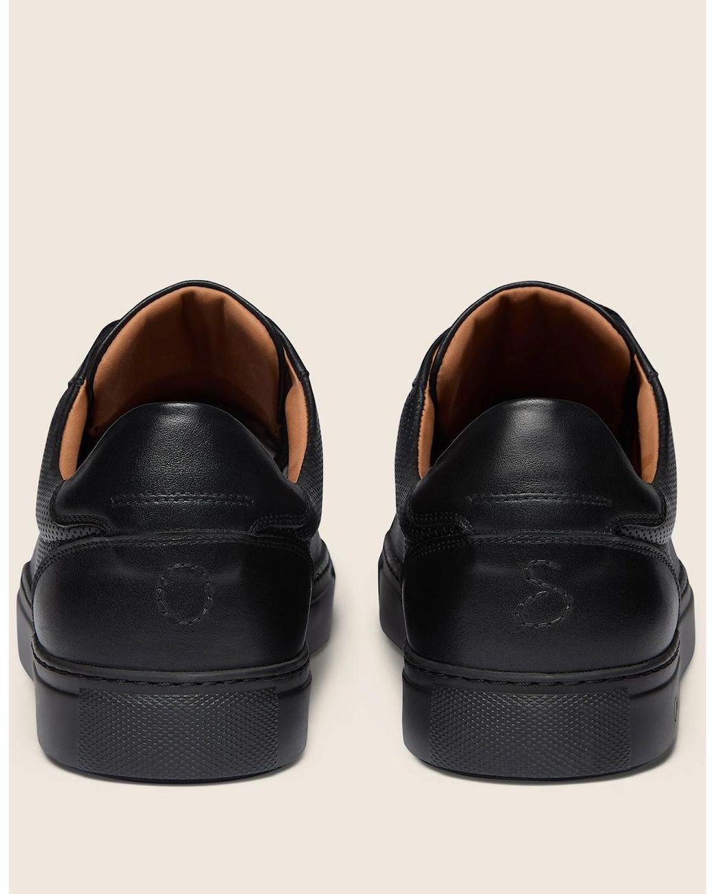 Oliver Sweeney Black Almada Perforated Leather Trainers