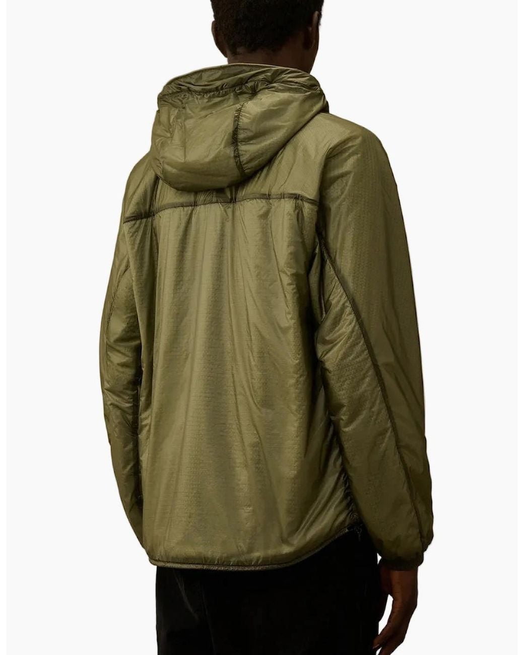 C P Company Green Nada Shell Padded Hooded Lens Jacket for men