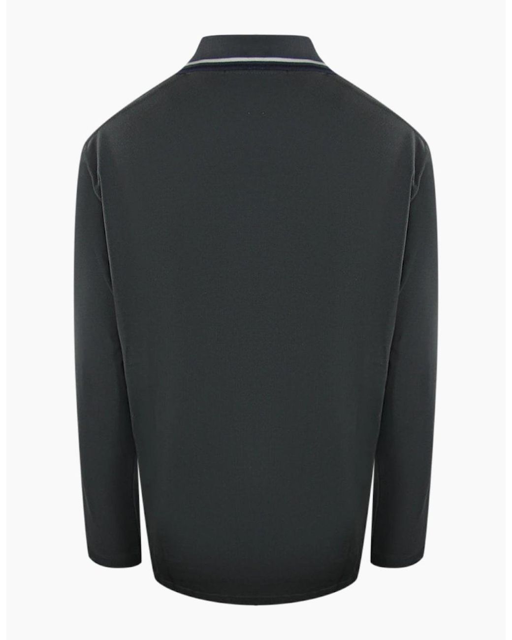 Fred Perry Blue Twin Tipped Collar Gunmetal Long Sleeve Polo Shirt for men