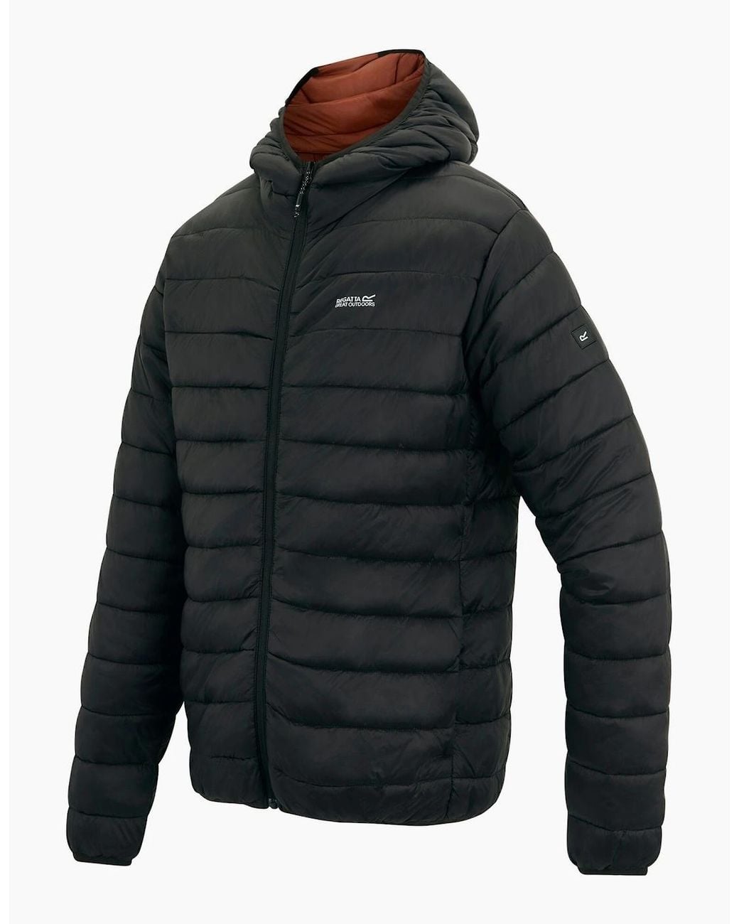 Regatta Black Marizion Baffled Hooded Padded Jacket for men
