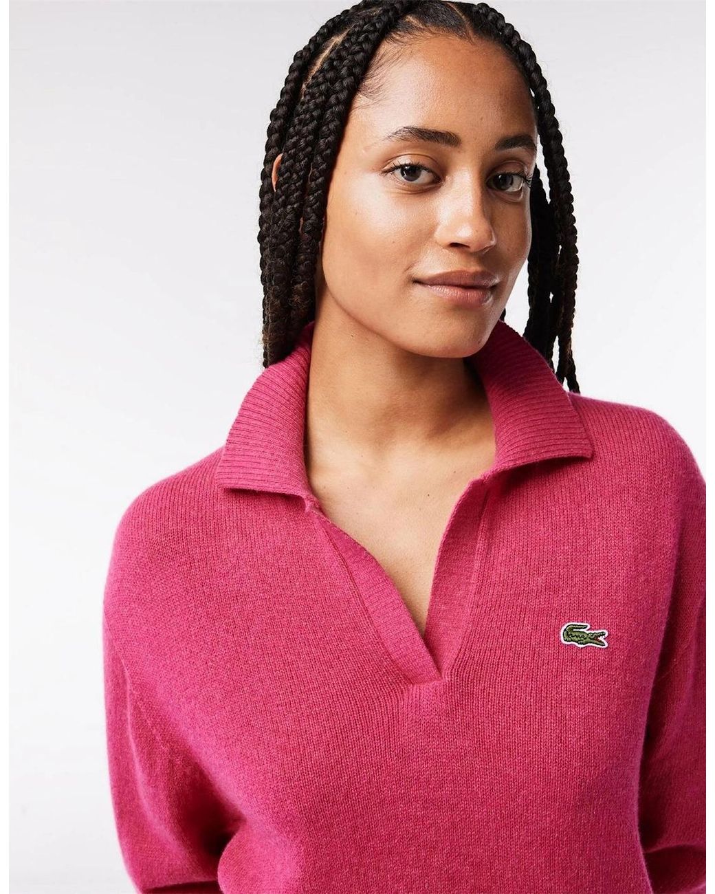 Lacoste Crocodile Logo Collared Neck Long Sleeve Sweater