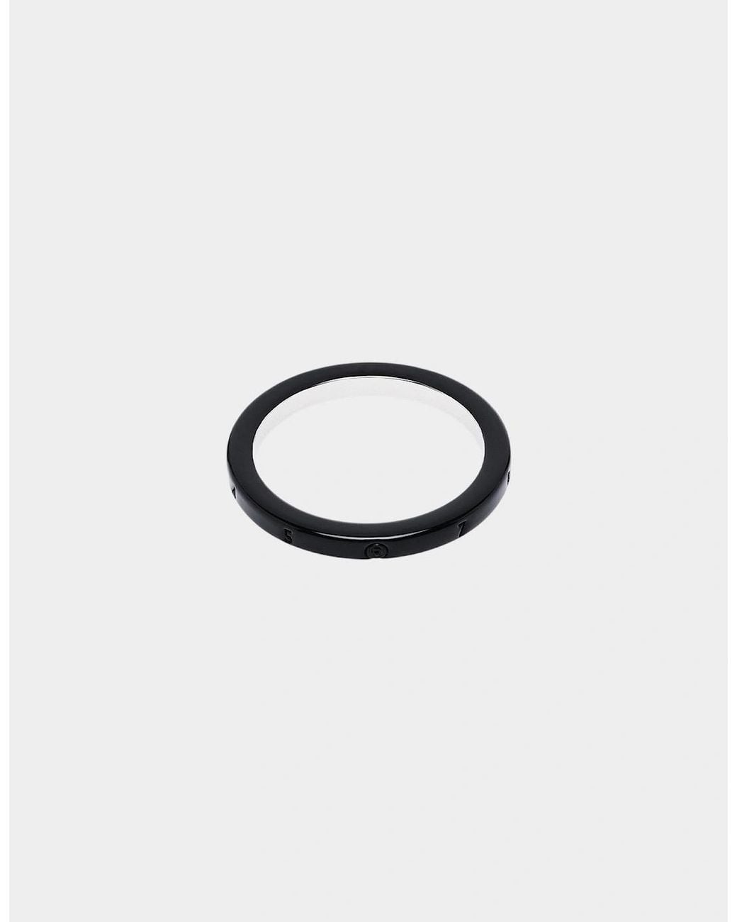 Maison Margiela Blue Mm6 Number Logo Slim Band Ring Polished Palladio