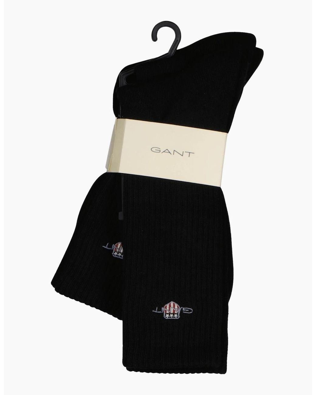 Gant Black 2-Pack Shield Logo Sports Socks for men