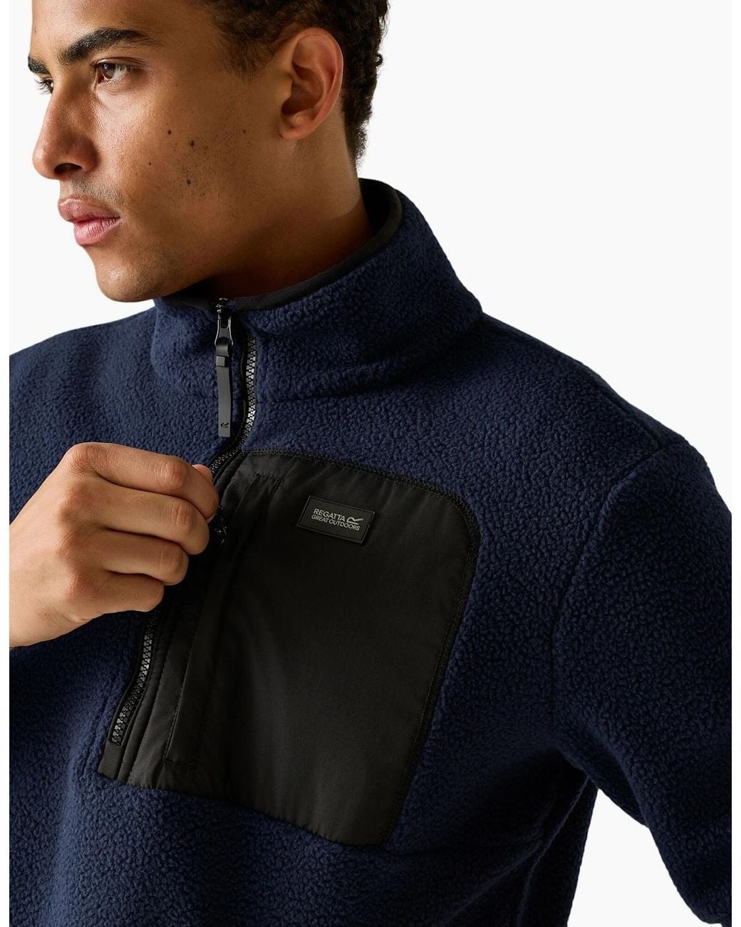 Regatta Blue Frankie Borg Quarter Zip Fleece Jacket for men