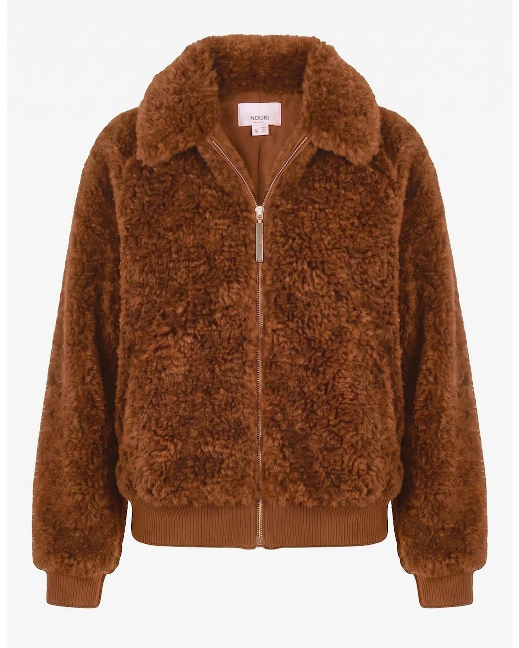Nooki Design Brown Otis Faux Fur Bomber Jacket