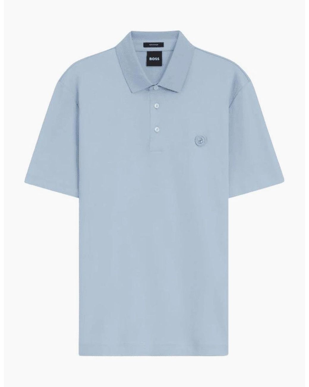 Boss Blue C-Parris 01 Sky Mercerised Polo Shirt for men