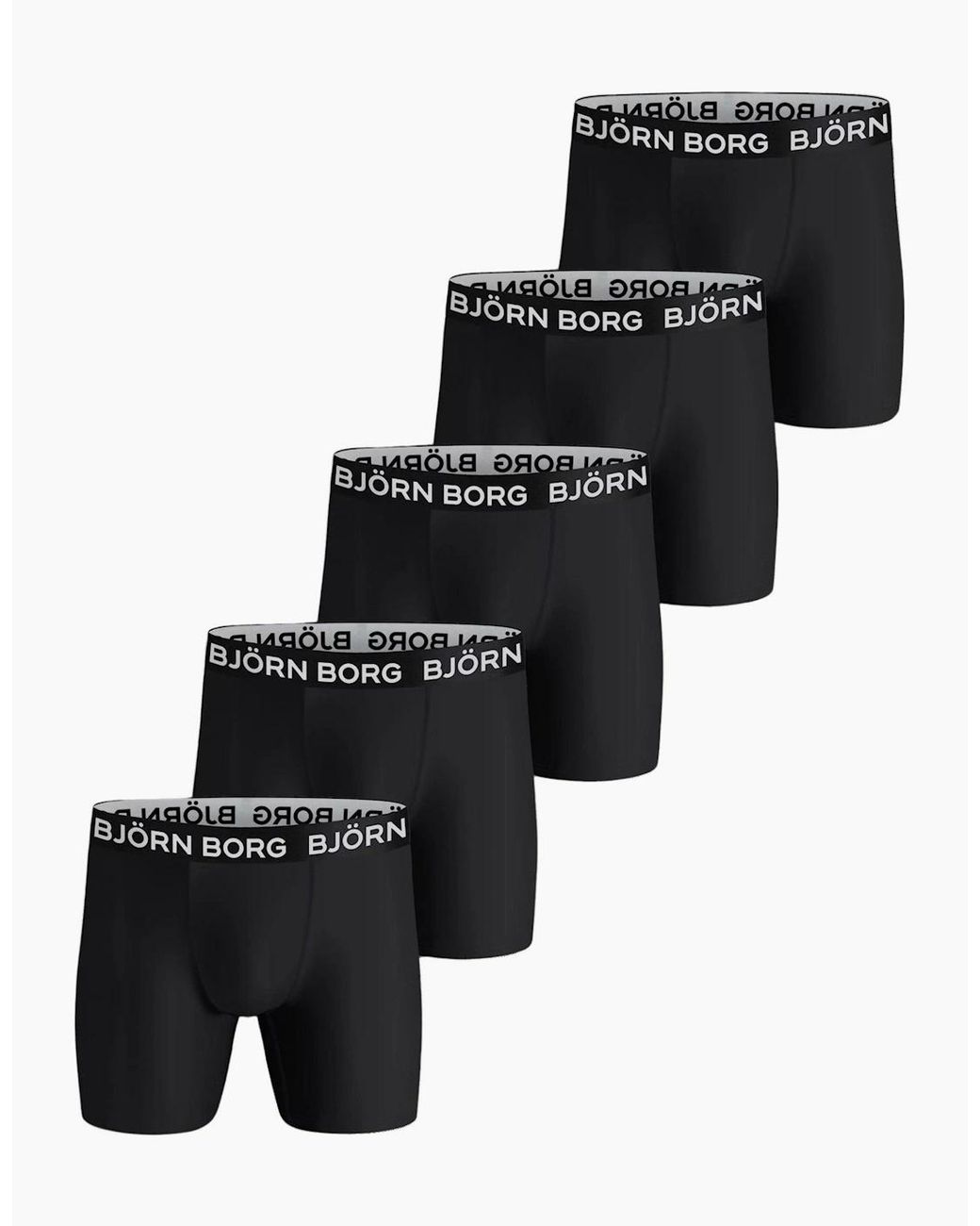 Björn Borg Black 5-Pack Performance Boxer Briefs for men