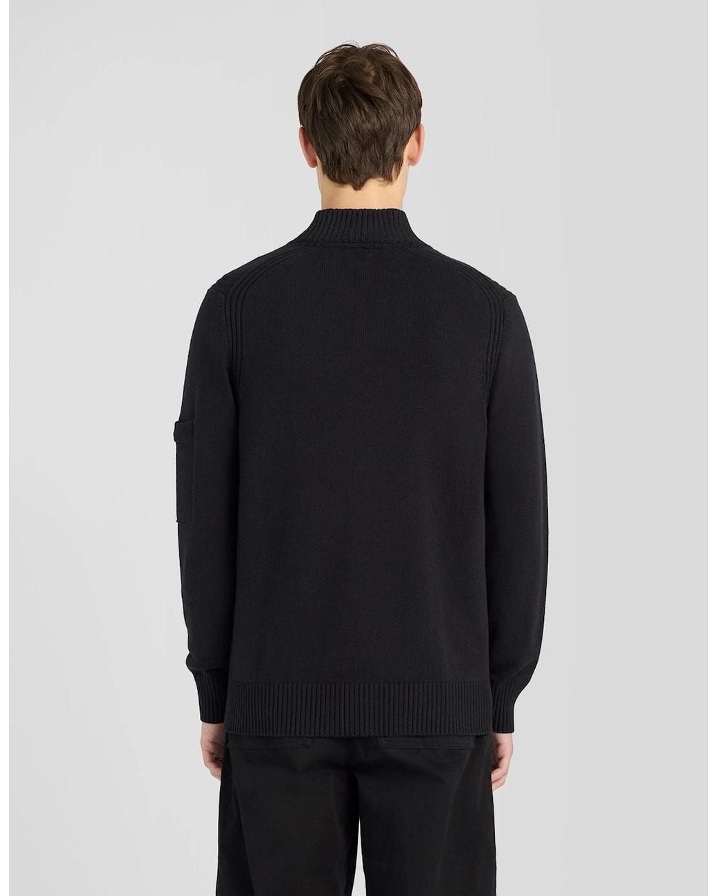 Lyle & Scott Black Rib Detail Button Cardigan for men