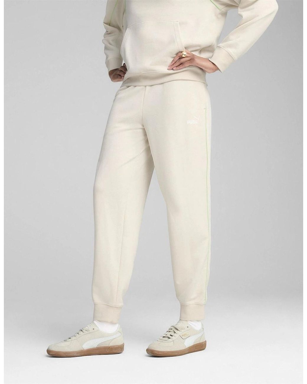 PUMA White Sport Comfort Regular Fit Joggers