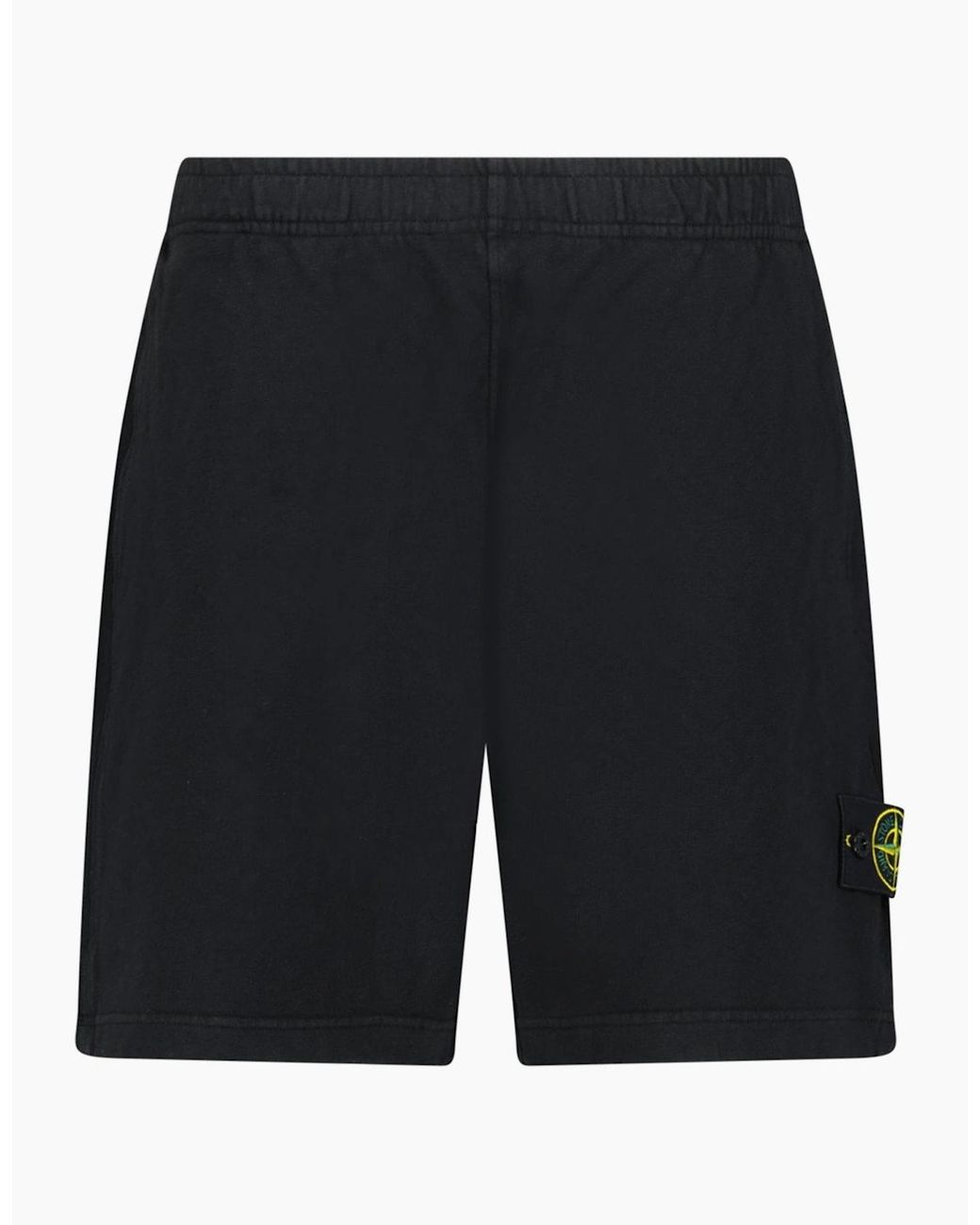 Stone Island Black 'Old Effect' Cotton Shorts for men