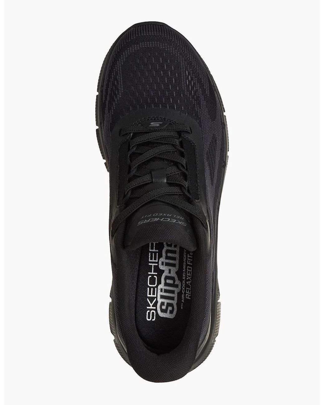 Skechers Black Relaxed Fit Flex Zayder Textile Mesh/Synthetic Trainers for men