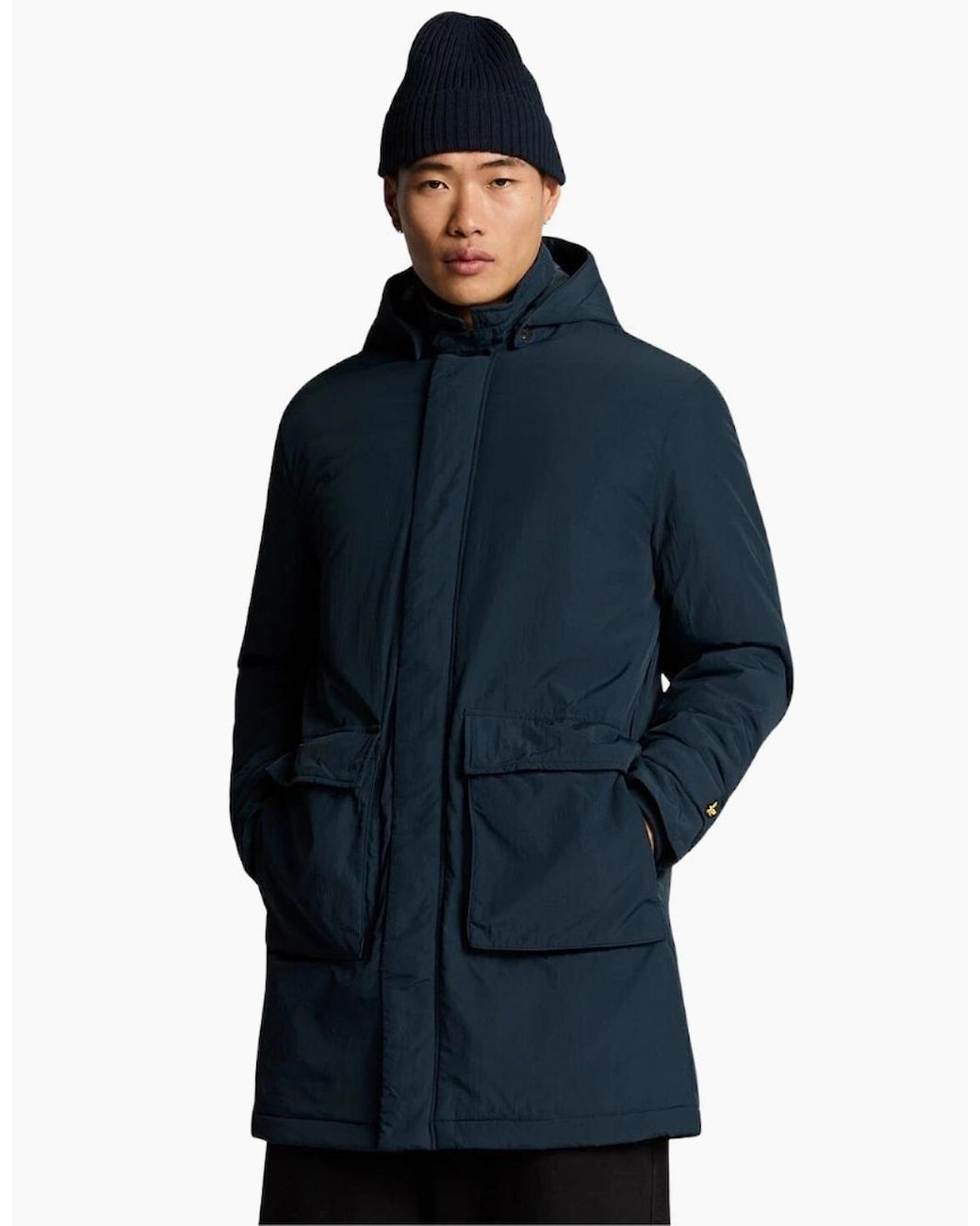 Lyle & Scott Blue Lyle & Scott Wadded Parka for men