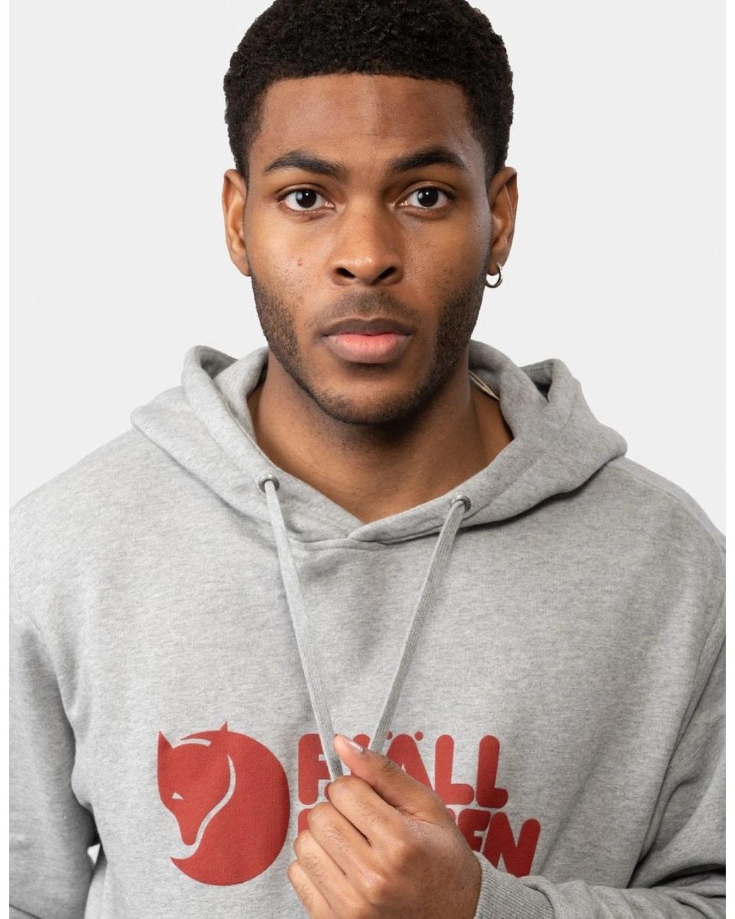 Fjallraven Gray Logo Hoodie for men
