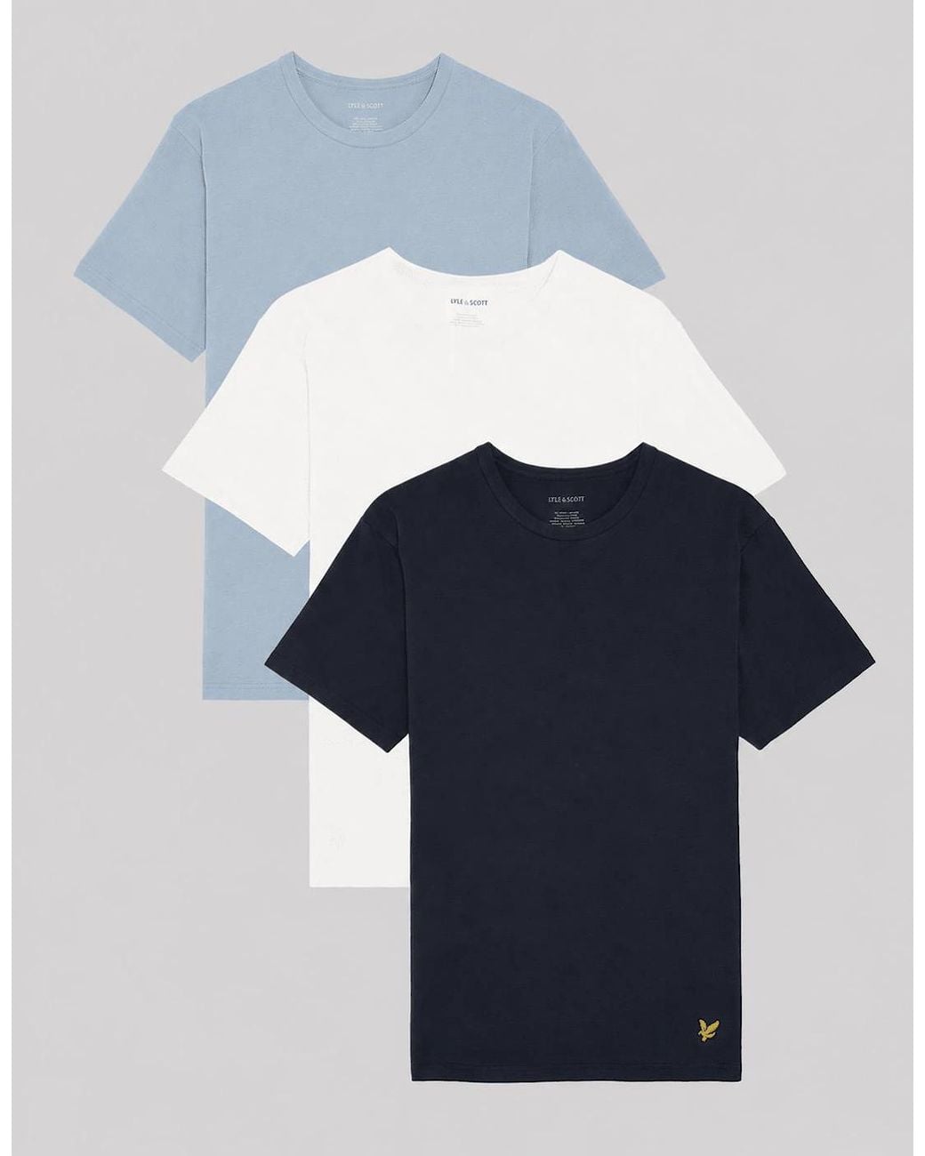 Lyle & Scott Blue 3-Pack Lounge T-Shirts for men
