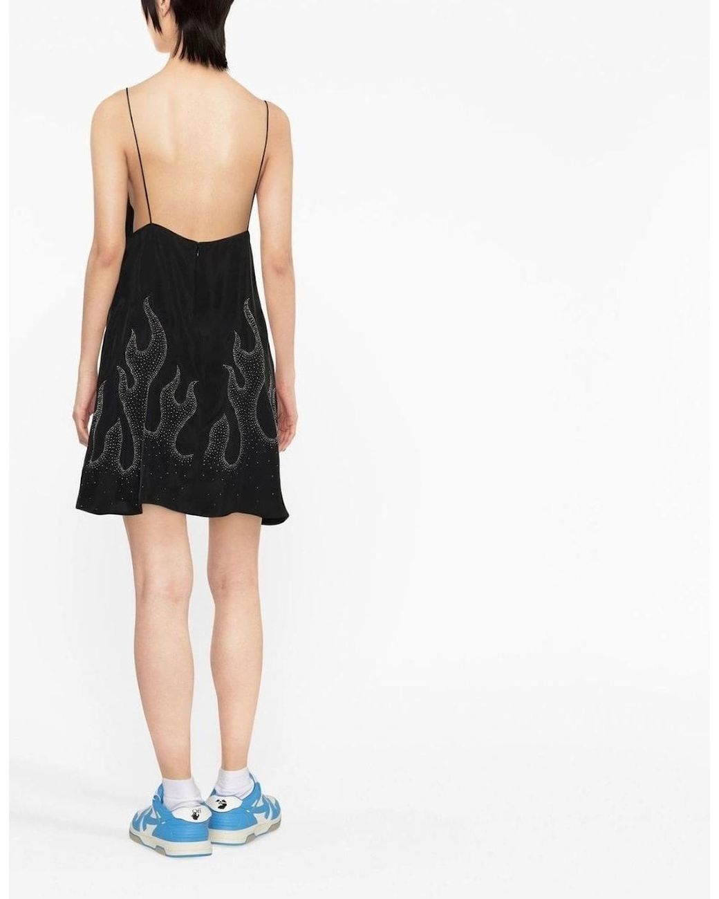 Palm Angels Black Women's Studded Burning Dress