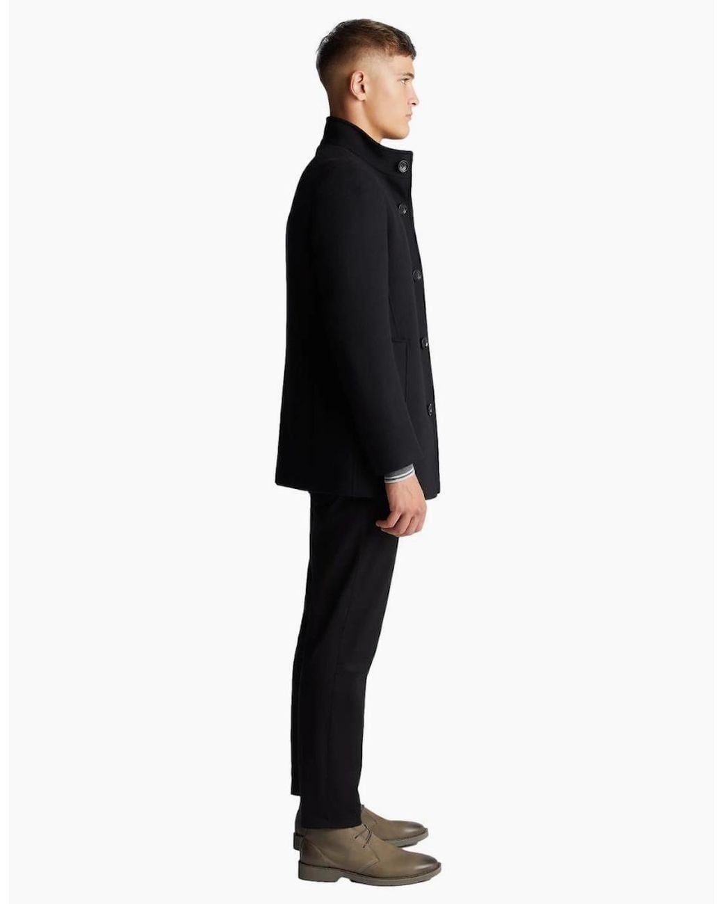 Remus Uomo Black Jonah Overcoat 00 for men