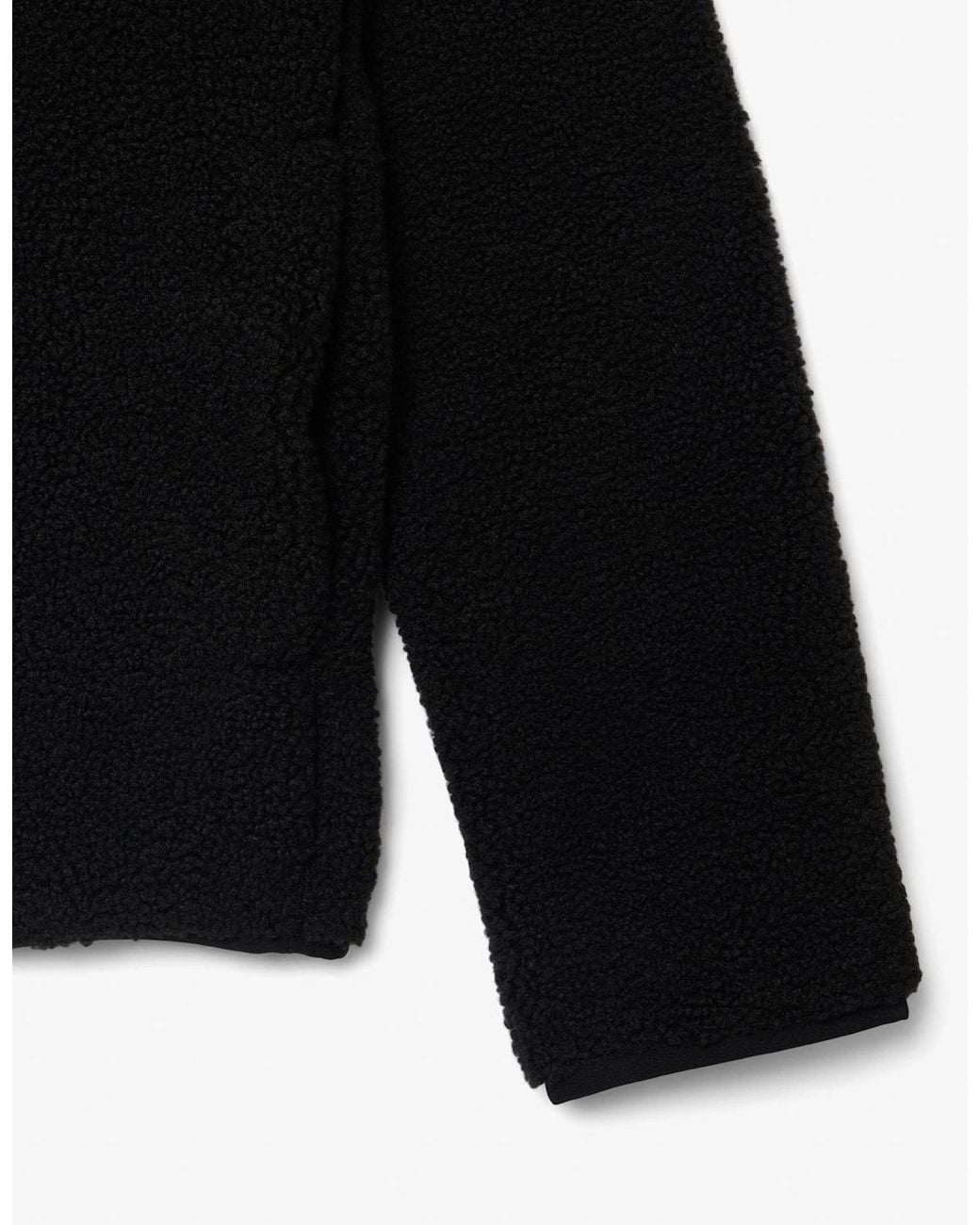 Lacoste Black Sherpa Fleece Half-Zip Sweatshirt for men