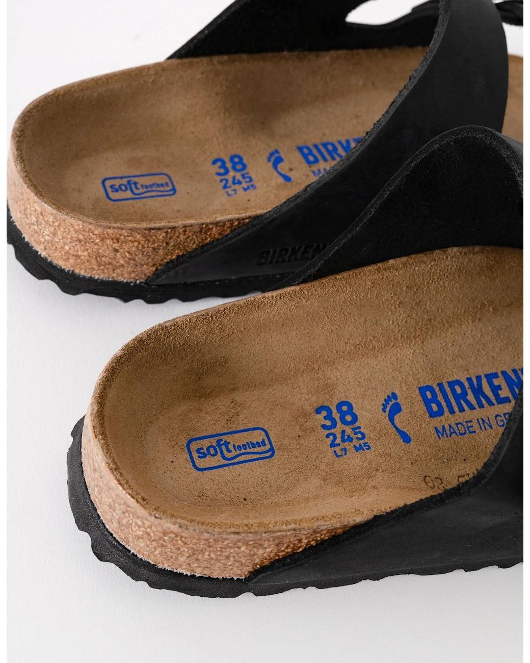 Birkenstock Arizona Black Soft Footbed Oiled Leather Sandals