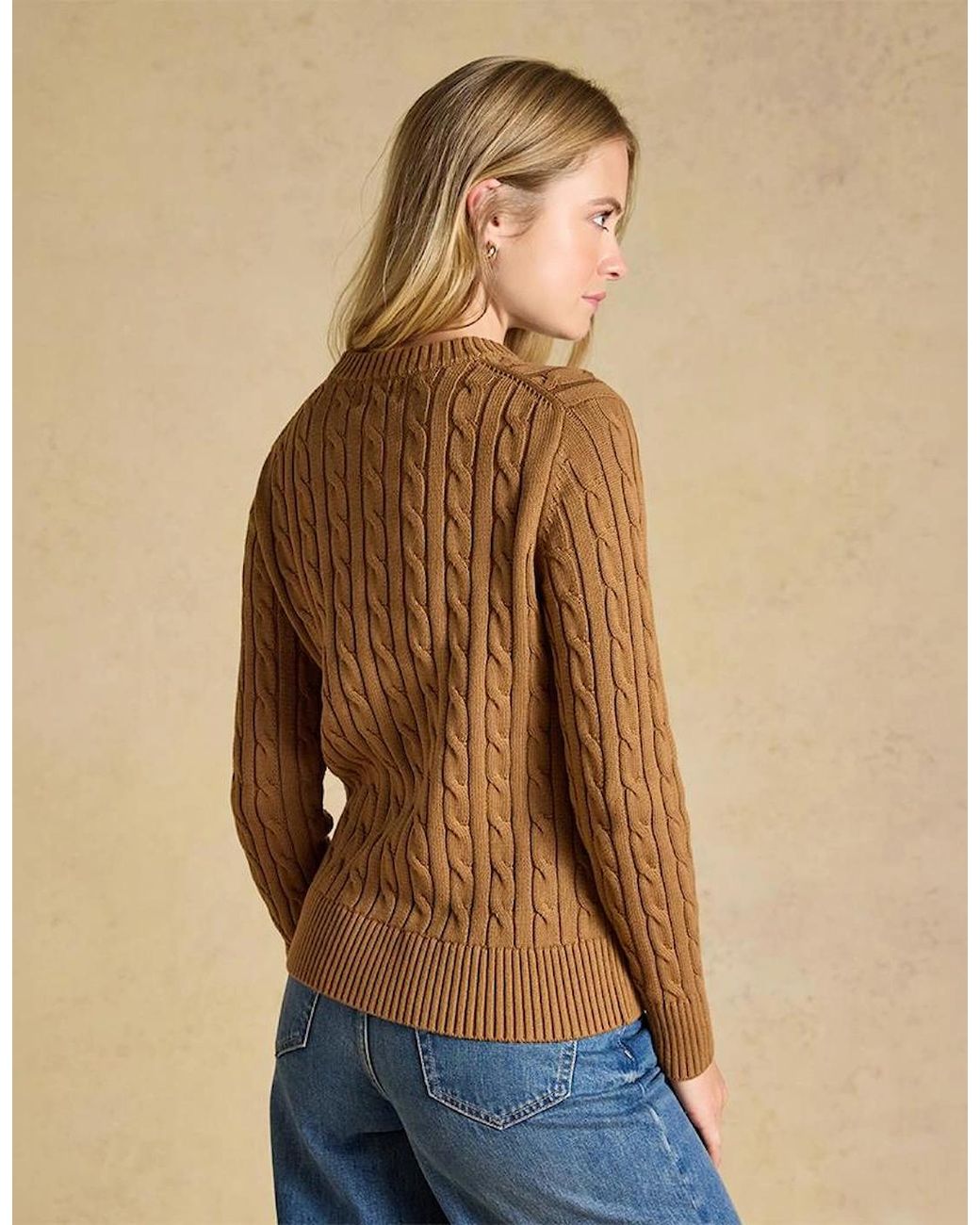 Joules Natural Classic Cable Jumpers Camel