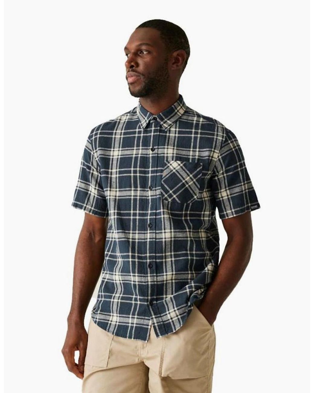 Regatta Blue Loran Short-Sleeved Shirt for men