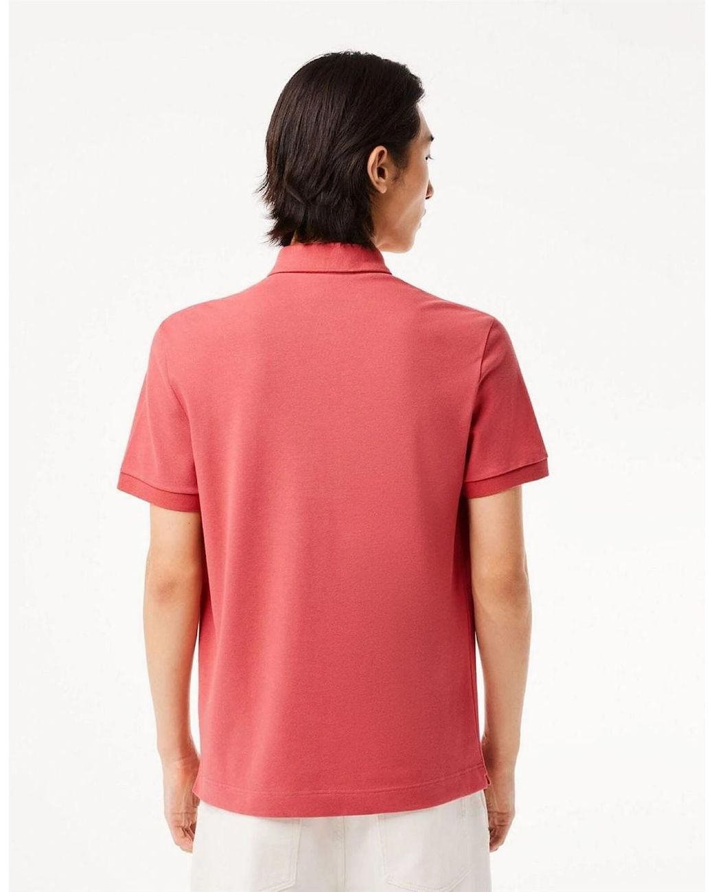 Lacoste Red Regular Fit Paris Stretch Piqué Polo Shirt for men