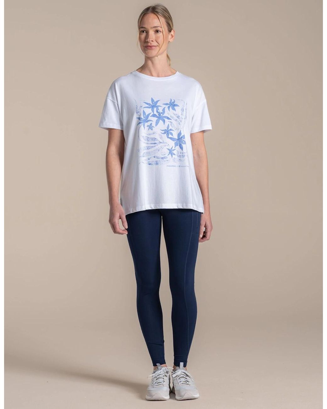 Craghoppers White Ladies Bistort Flowers National Trust T-Shirt