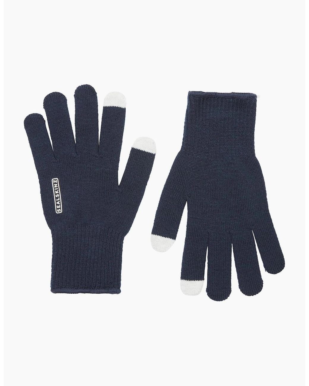 SealSkinz Blue Hanworth Merino Wool Gloves