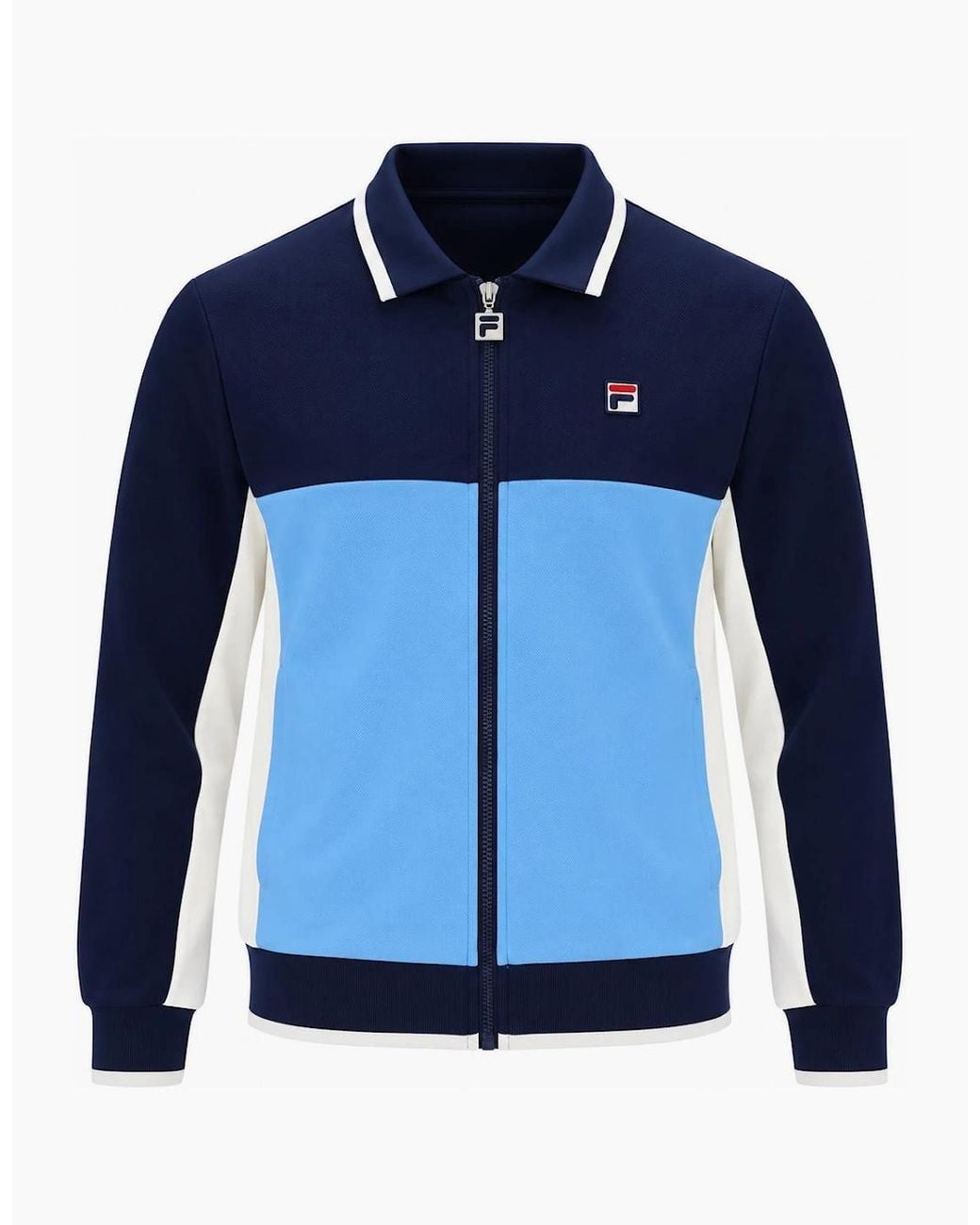 Fila Blue Arlen Colour Block Track Top Jacket /Gardenia/Azure for men