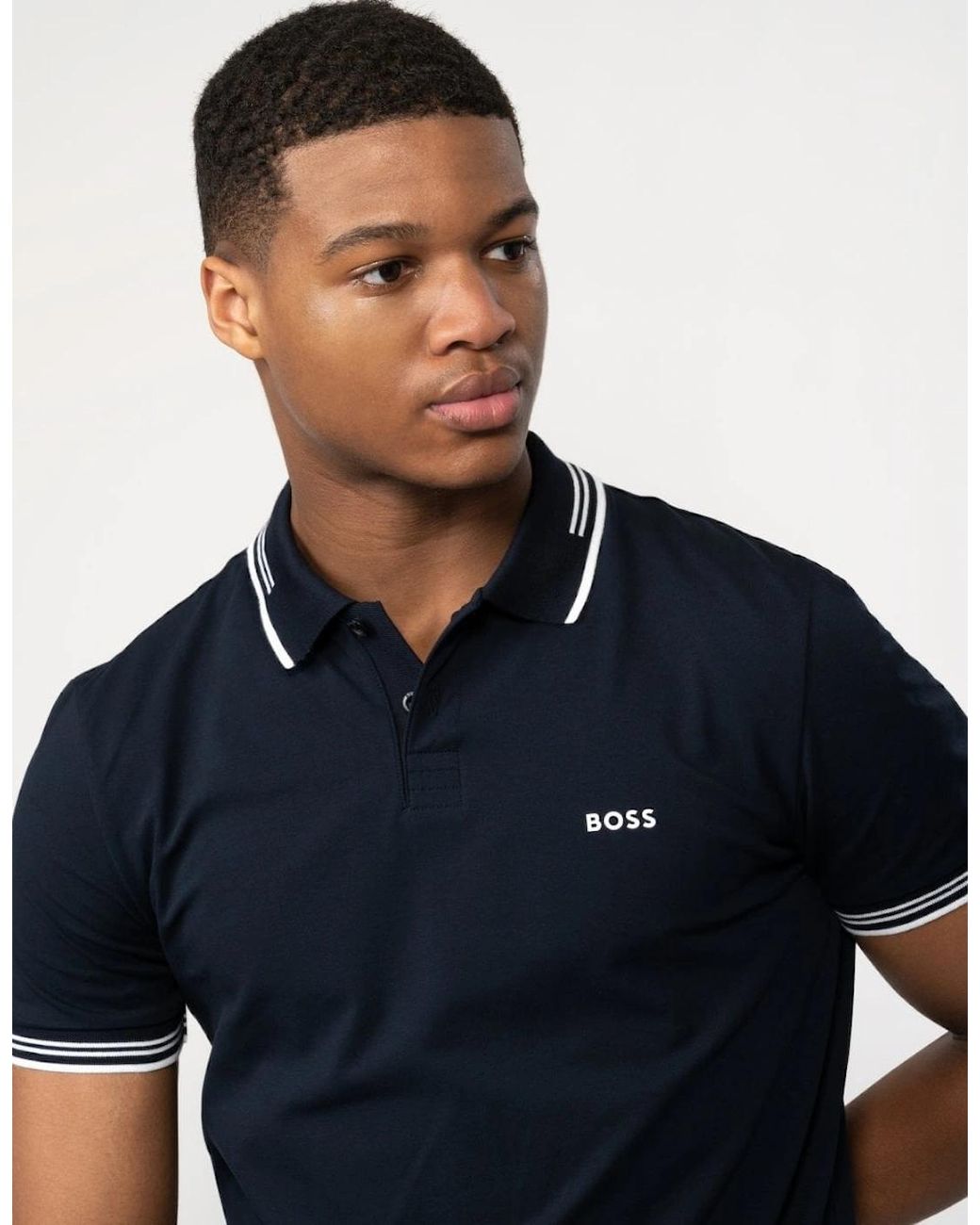 Boss Blue Boss Paul Short Sleeve Polo Shirt With Contrast Tipping Nos for men