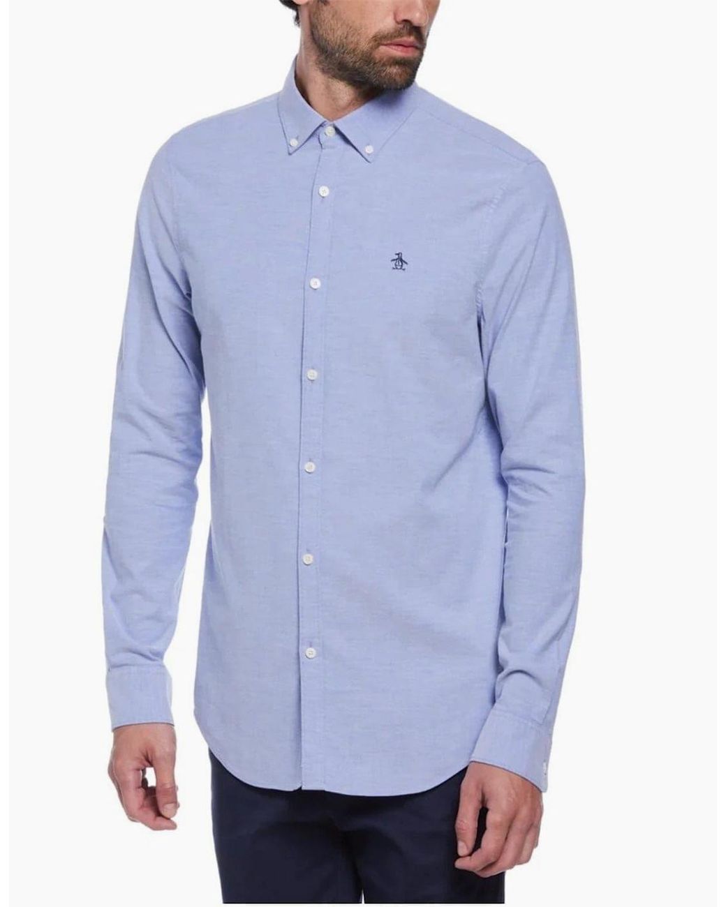 Original Penguin Blue Oxford Shirt for men