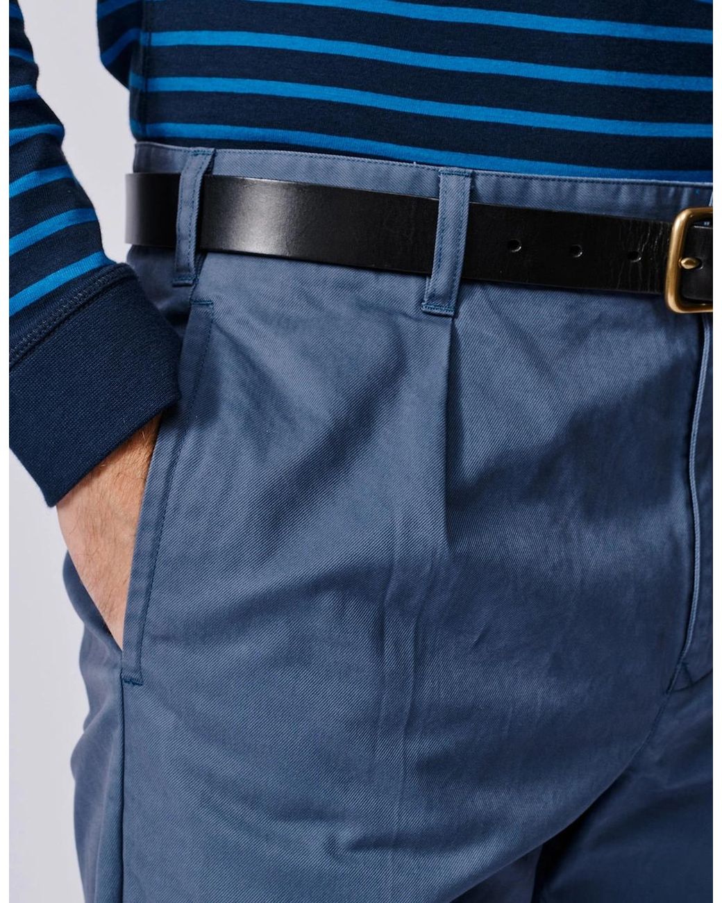 aubi Blue Mareham Relaxed Fit Trouser for men