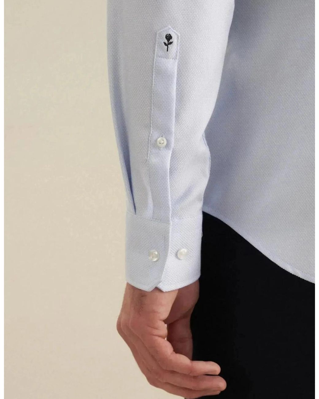 Seidensticker White Shaped Fit No Iron Spread Kent Structured Business Shirt Light for men