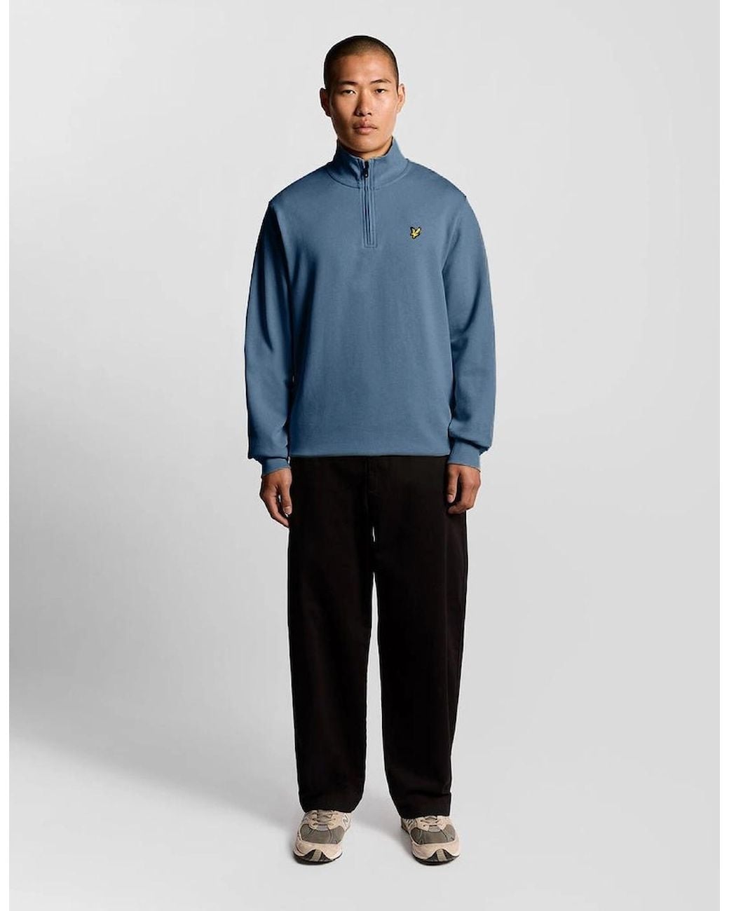 Lyle & Scott Blue Everyday 1/4 Zip Cotton Sweatshirt for men