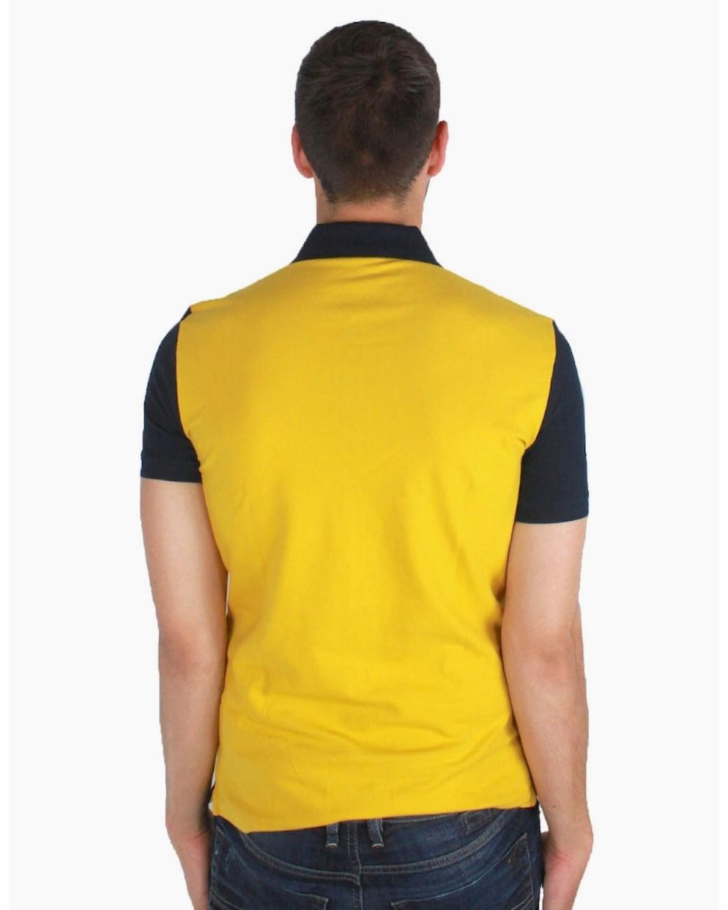 Armani Jeans Blue Colourblock Polo Shirt for men