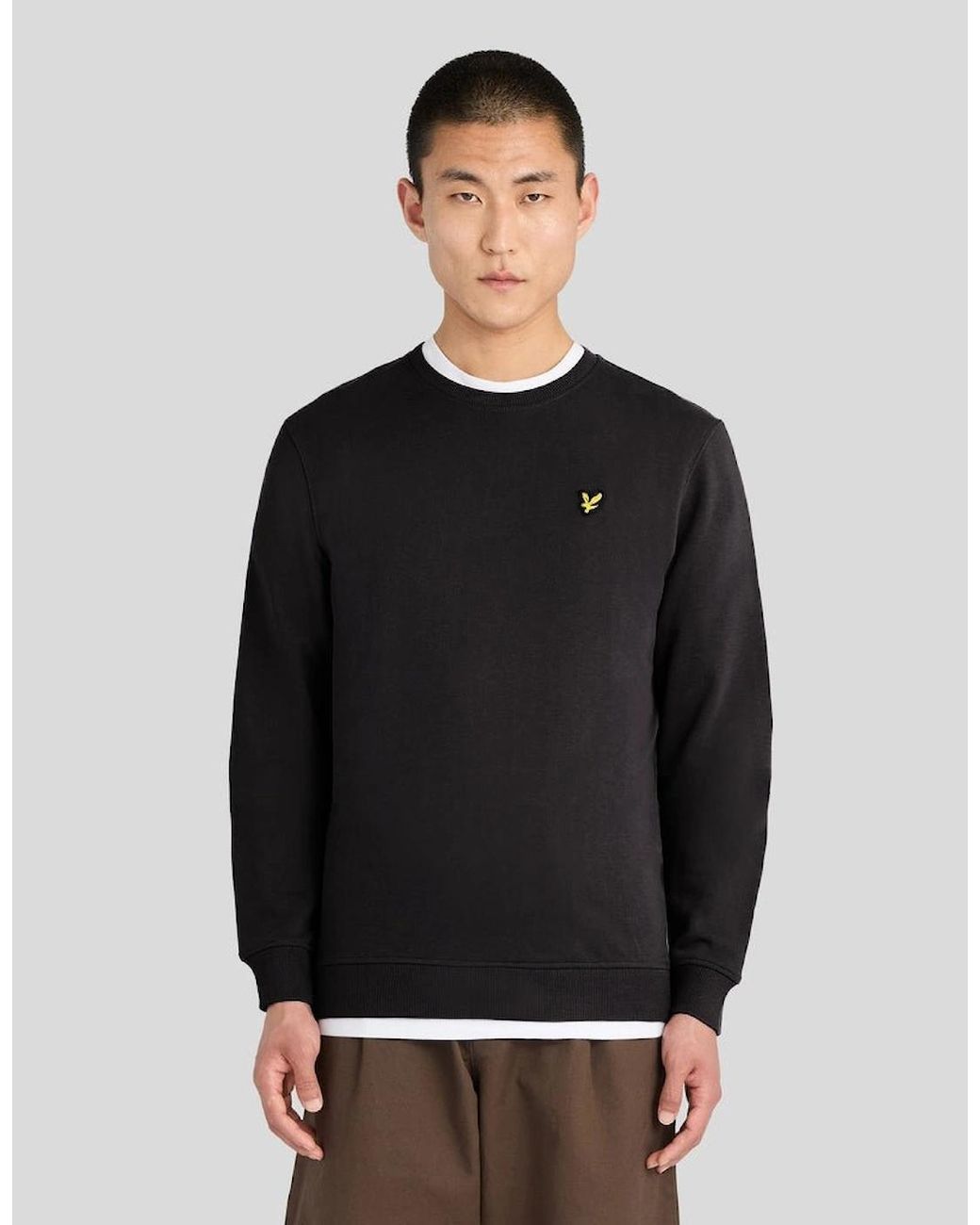 Lyle & Scott Black Everyday Cotton Crew Neck Sweatshirt for men