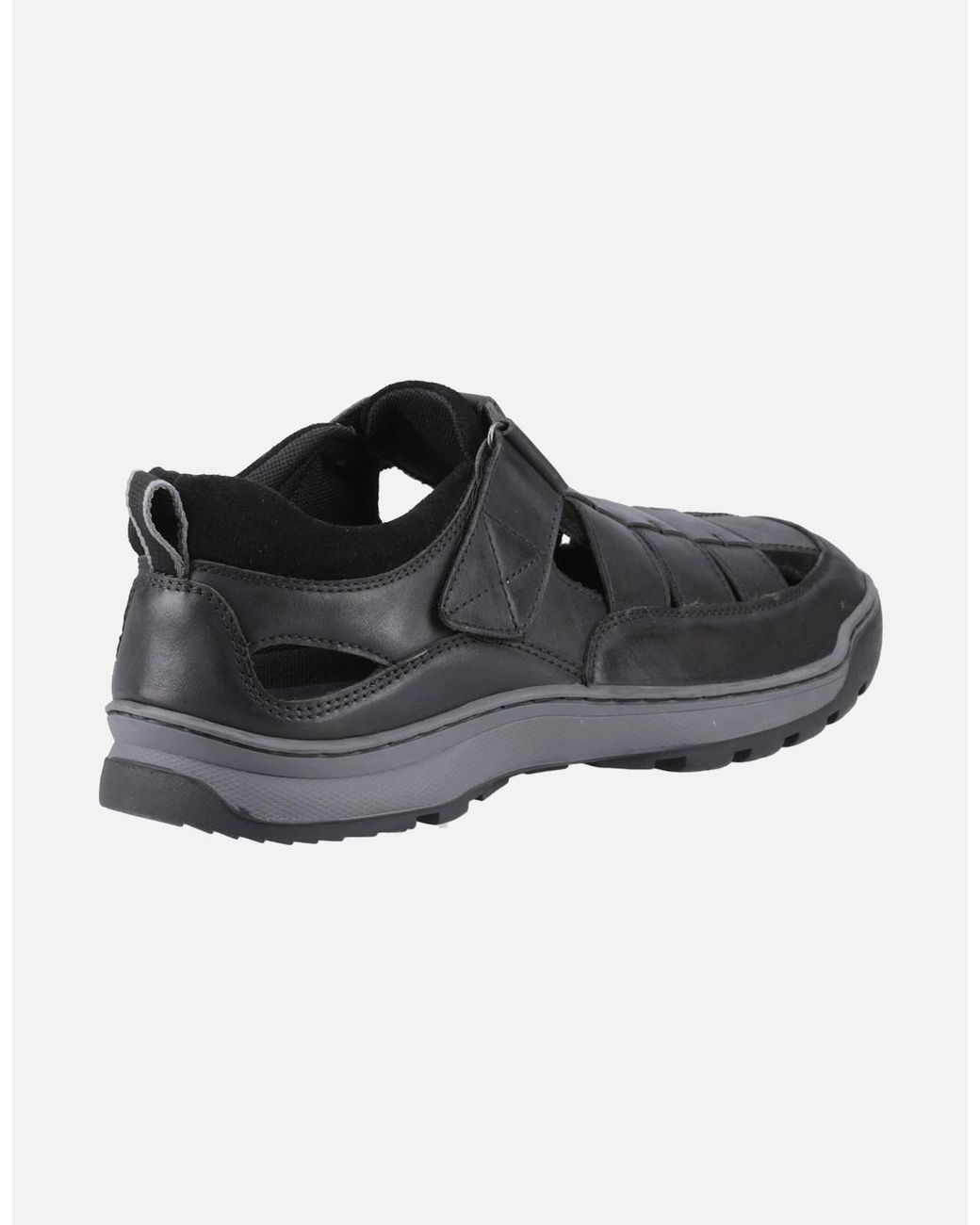 Hush Puppies Black Rucker Leather Sandals for men
