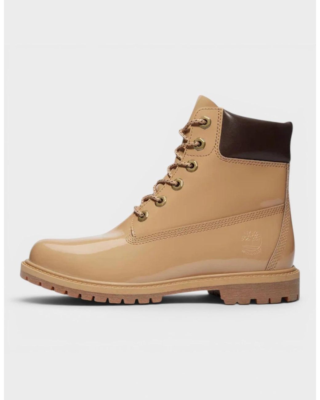 Timberland Natural Premium 6 Inch Lace Waterproof Wheat Patent Leather