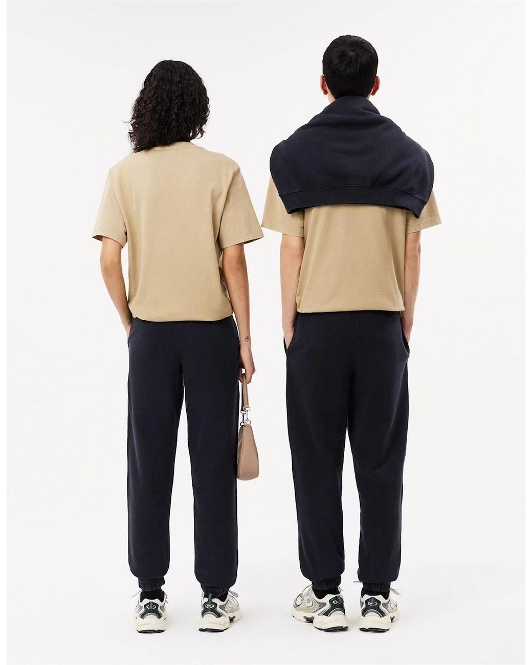 Lacoste Black Solid Patterned Elasticated Cuff Sweatpants for men