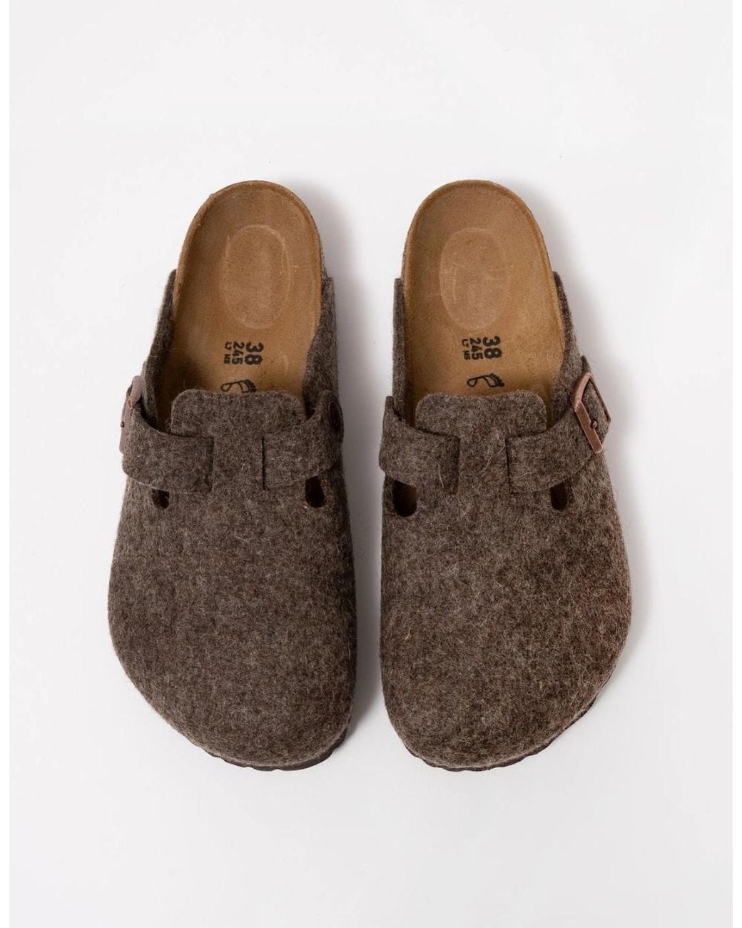 Birkenstock Boston Brown Wool Felt Clogs