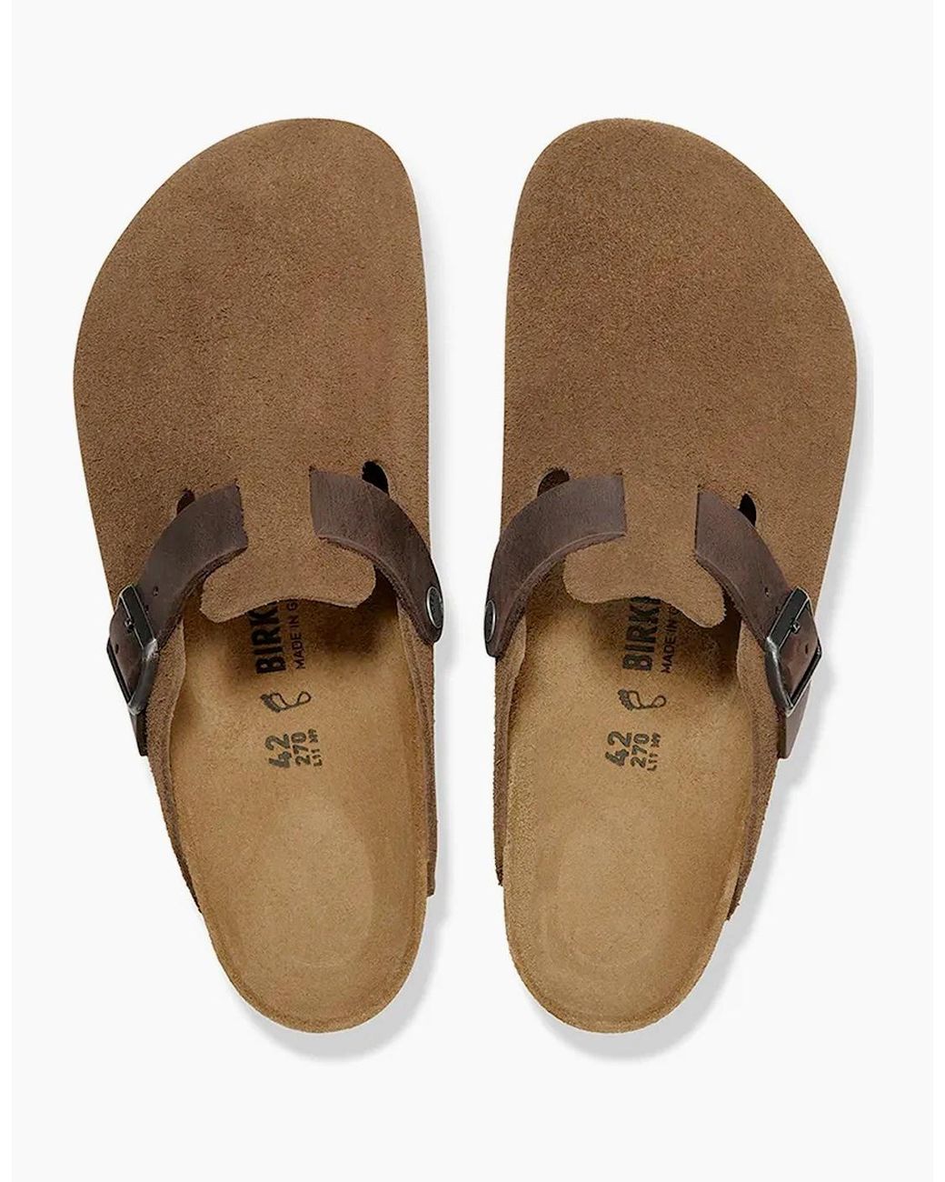 Birkenstock Boston Brown Suede Sandals for men