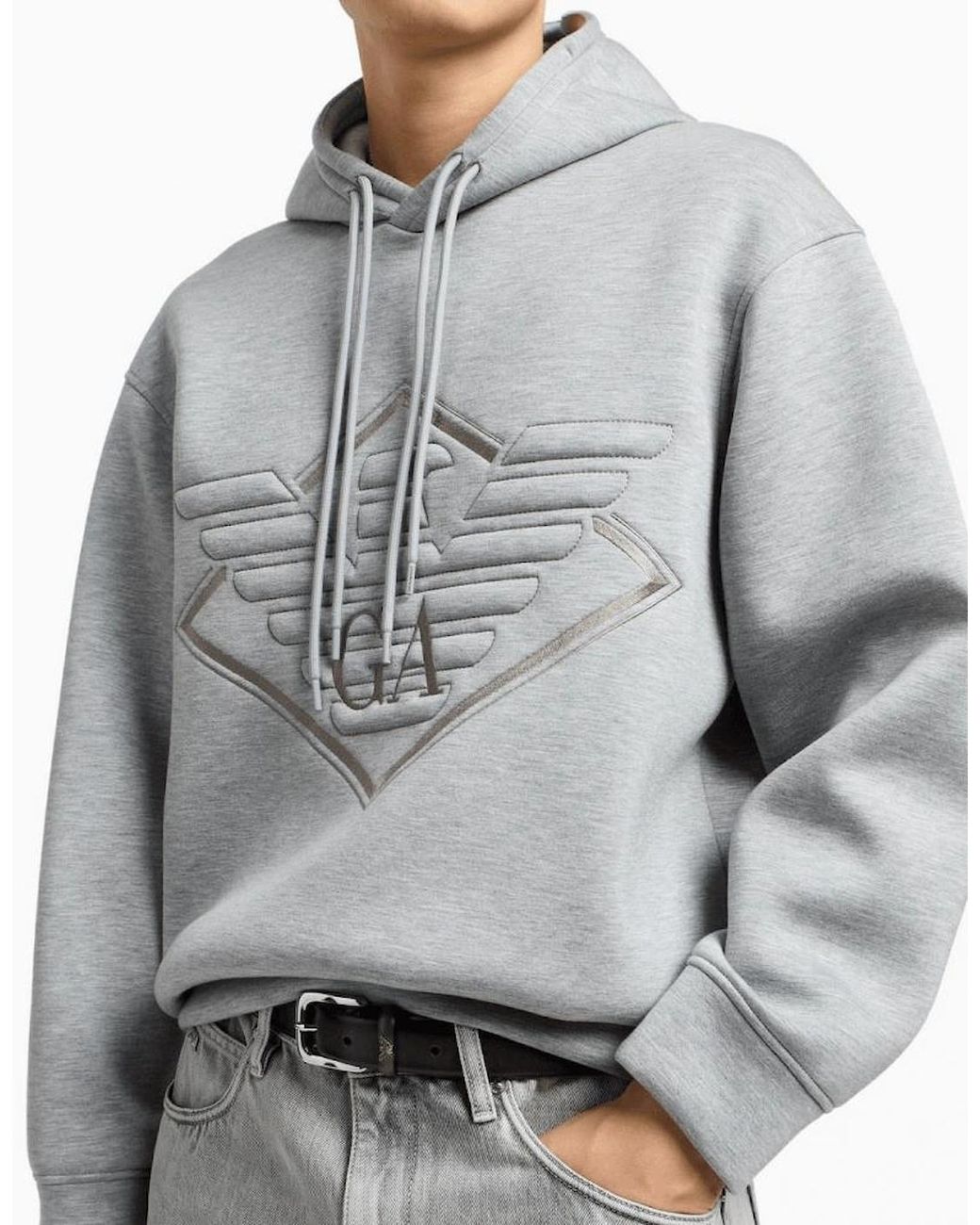 Emporio Armani Gray Hooded Sweatshirt for men