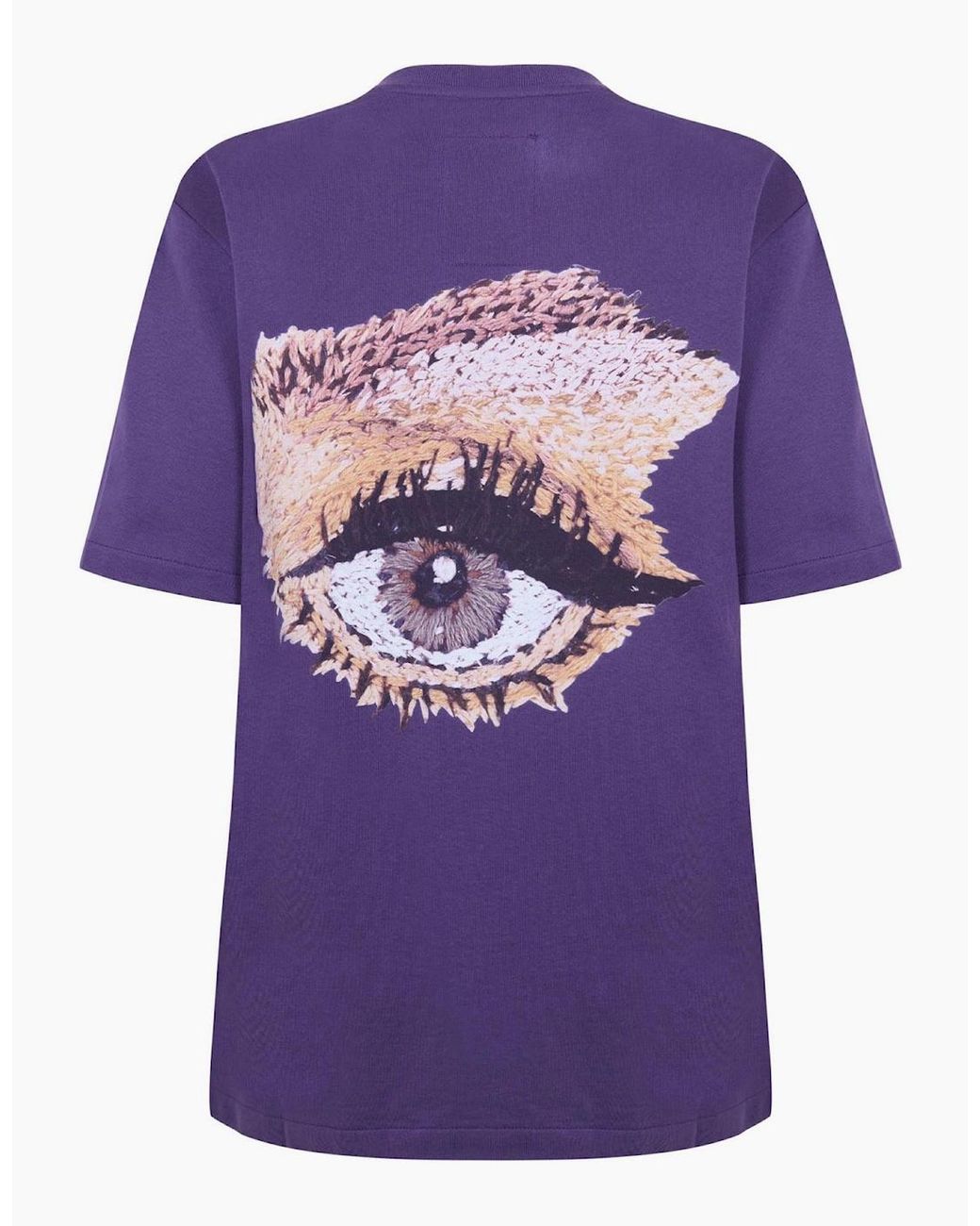 Diadora Purple Eye Lettering Crew Neck Short Sleeve Jersey T-Shirt